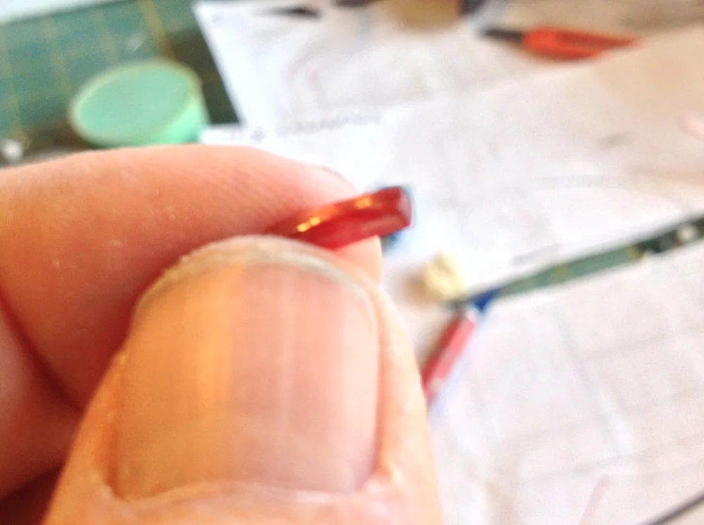 I cut a small piece of red acrylic for the indicator.