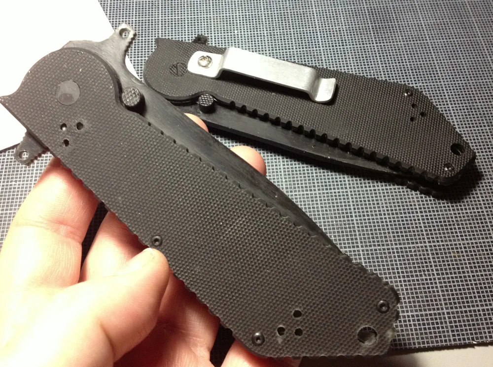 I bought a hard rubber copy of a real Boker folding knife from someone on the Facebook group.