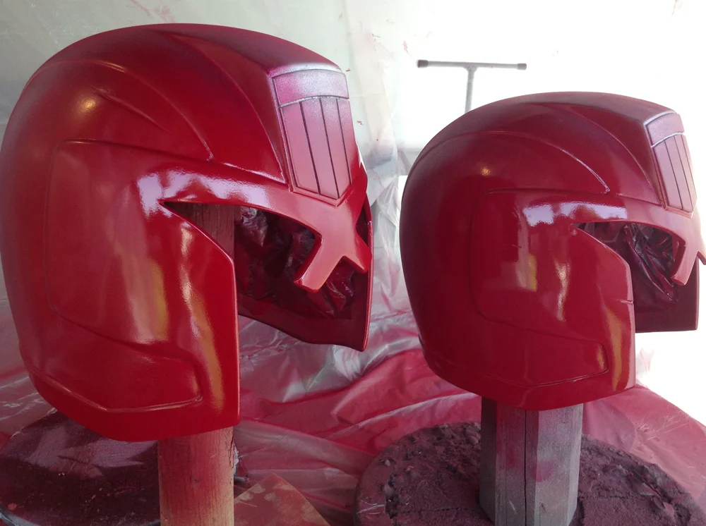 Next layer was the special "Dredd red".