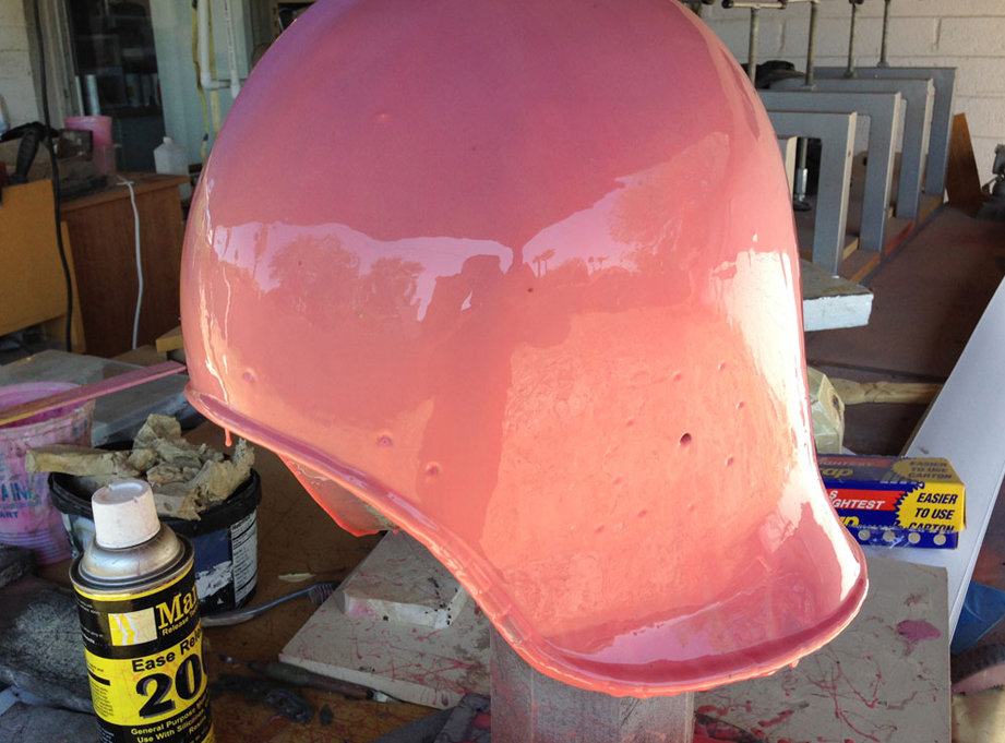  I brushed on a mold using Smooth-On Stroke. A Plasti-Paste II mother mold, helps it keep its shape. 