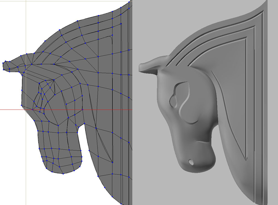  After drawing up plans based on reference photos, I modeled the horse in 3D and sent it off to Shapeways for printing. 