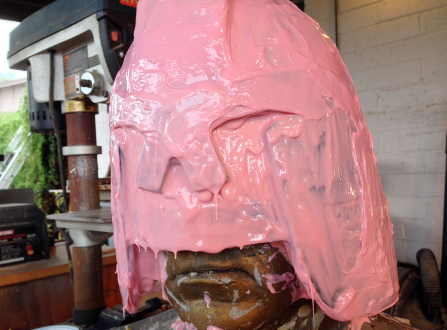  I used MoldMax Stroke to build up a thick silicone mold. This was eventually covered with a Plasti-Paste II mother mold. 