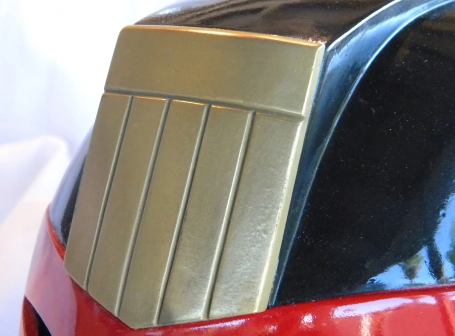 Detail of the polished shield.