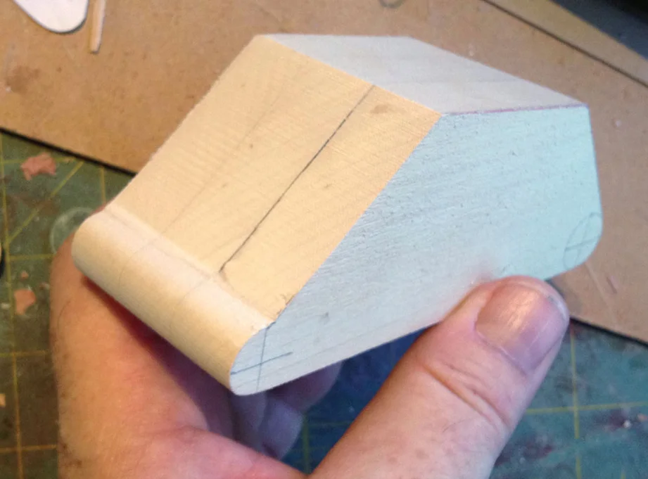 I replicated the shape twice more and glued the pieces together to make the proper width.