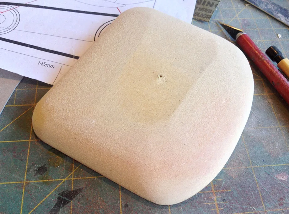 After rounding the corners and front, I continued to sand the jaw to its organic shape.