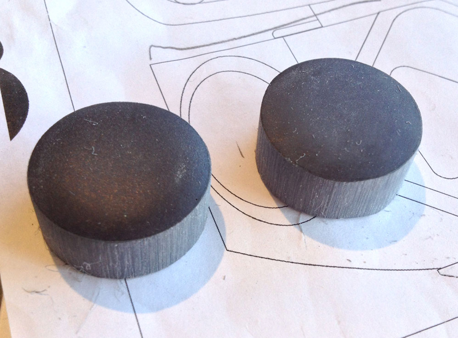  Mr. Spell’s ear pucks are slightly bigger than what I needed for the Robot so I cut down resin castings to the right size. 