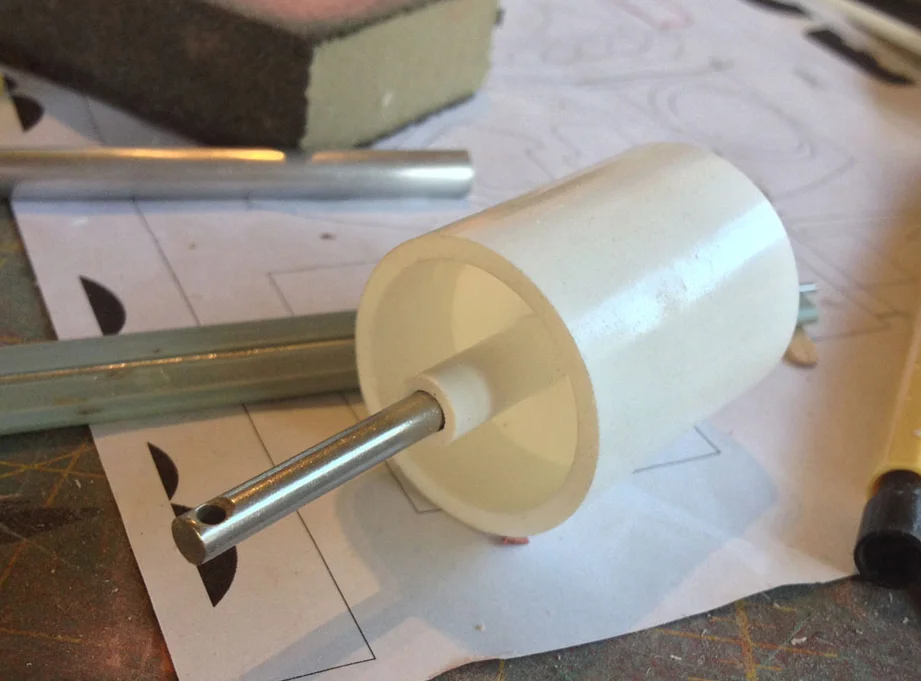 The other side was drilled to accept a styrene tube that fit the axles perfectly.