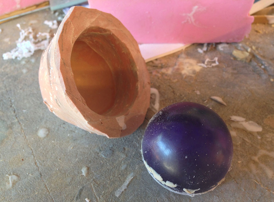  To form the arm socket cover, I made a Bondo casting of another gem the same size as the shoulder. 