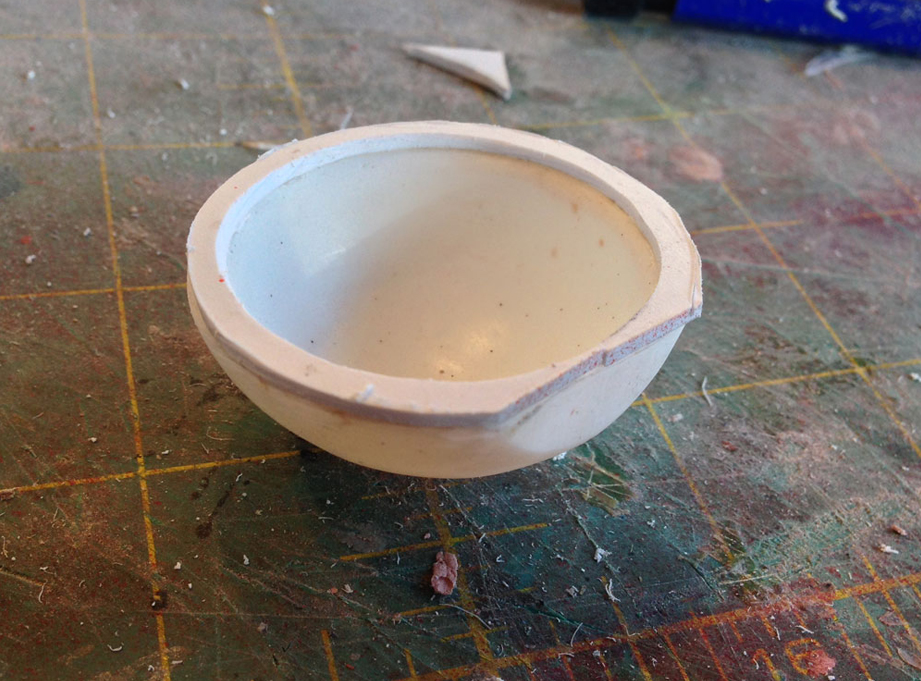  A resin copy of the shoulder bracket from the mold. 