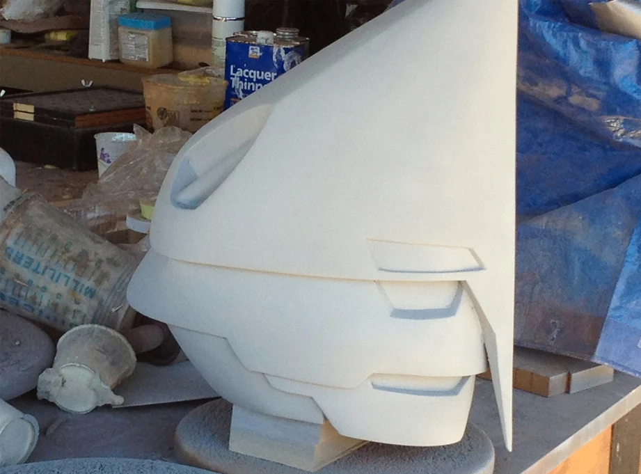 Much sanding and more Bondo later, I sprayed the entire surface with Filler Primer. This shows all the other surface perfections that you have to smooth out with more Bondo.