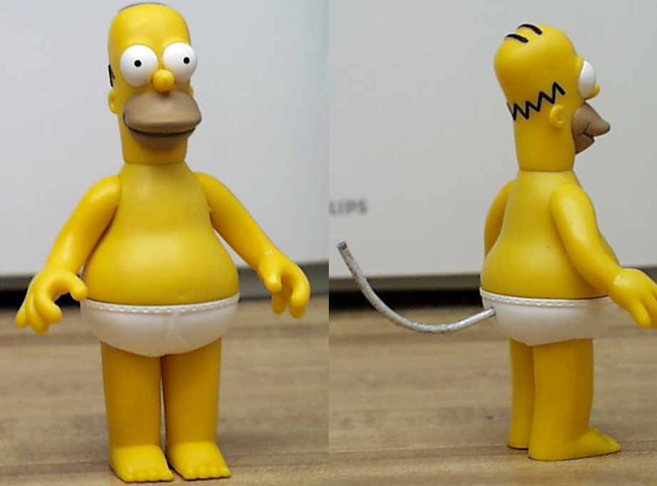  I started with a “Casual Homer” and added a piece of coat hanger wire to support the tail. 