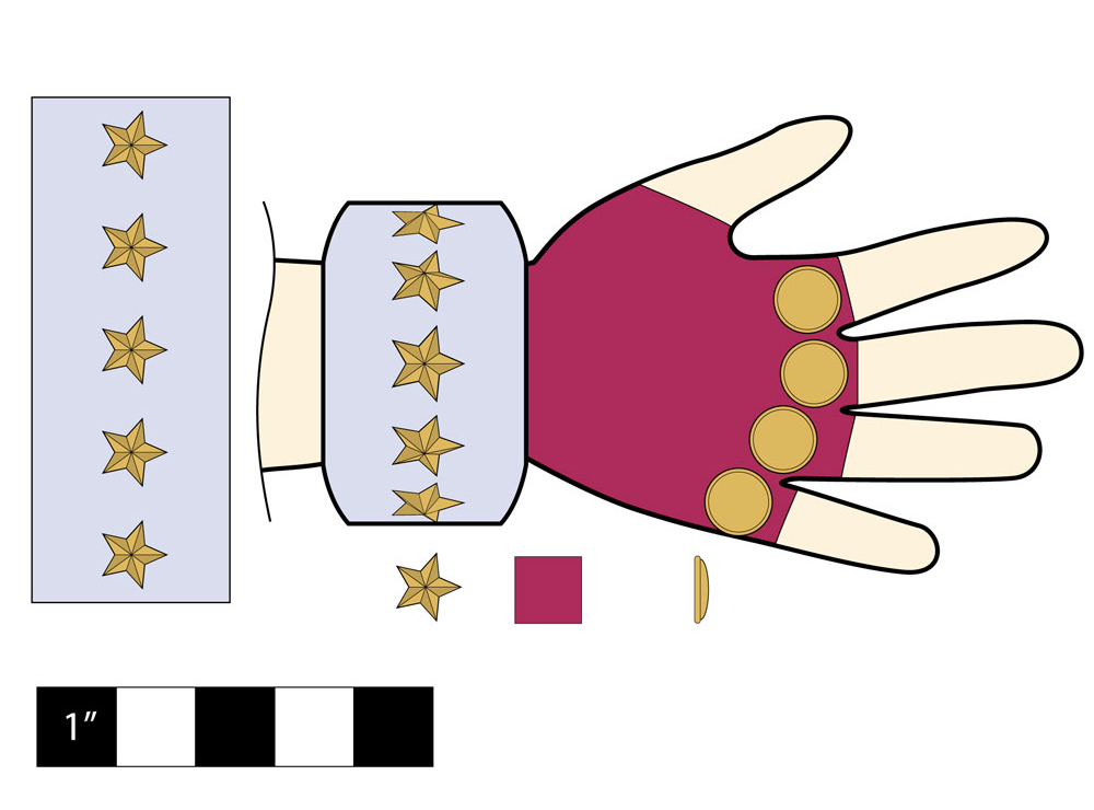  Planning was critical so it took some heavy figgerin’ to correctly size and space the stars around the cuff cylinder. 