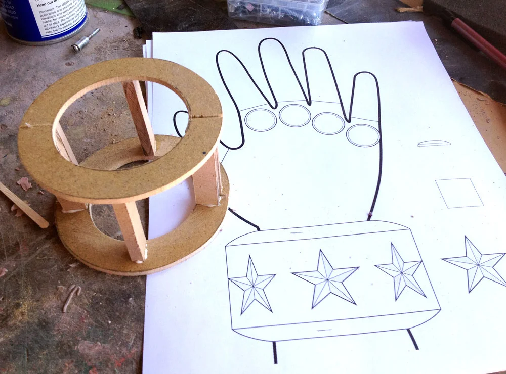 To test the cuff, I framed it in thin MDF.