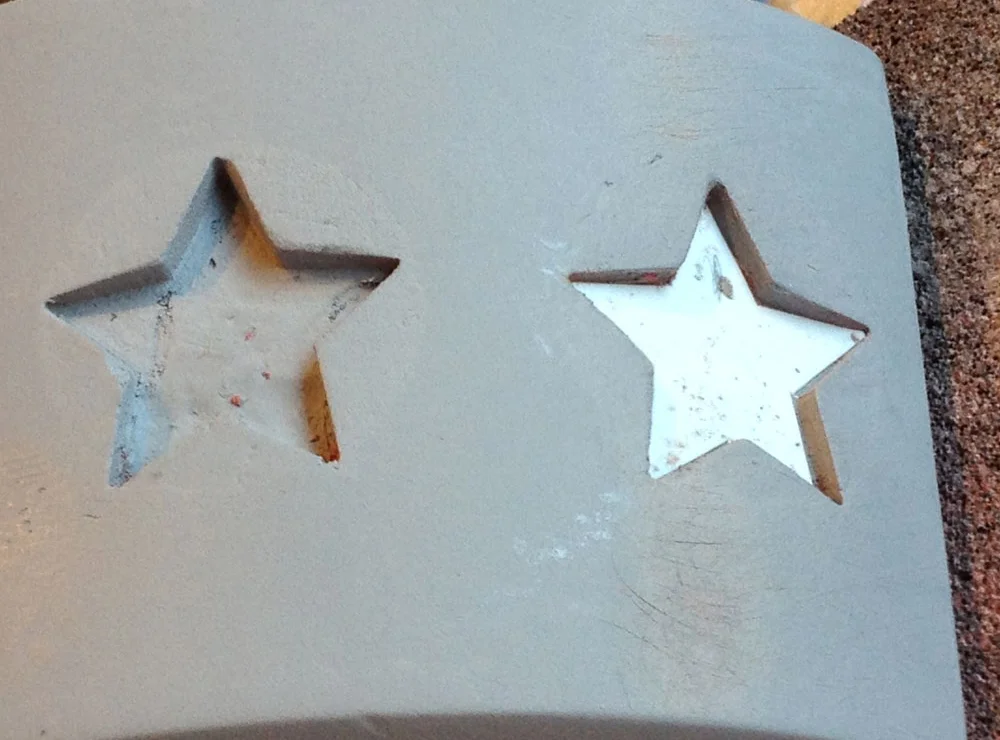To make the inside of the hole cleaner, I glued in a piece of styrene.