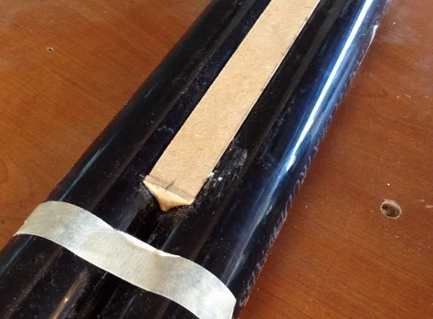 I started by gluing two ABS pipes together and adding a piece of MDF to create a flat surface on the bottom.