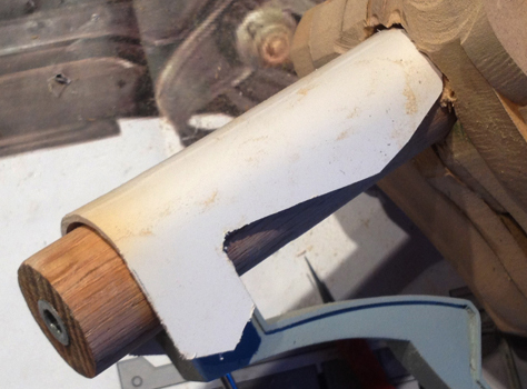  I heat formed thick styrene around the grip dowel. 