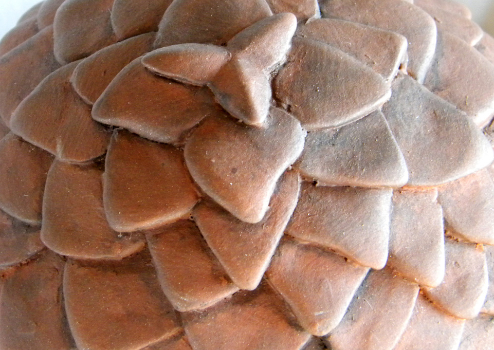 Detail of the top of the eggs.