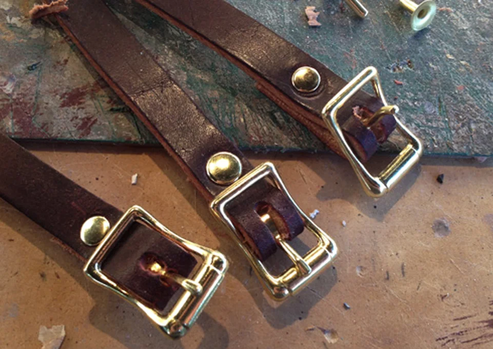 I bought some leather straps and attached buckles to them. I search high and low for the buckles they used in the movie but I couldn’t find a match. The client wasn’t that concerned with screen accuracy so he approved these.