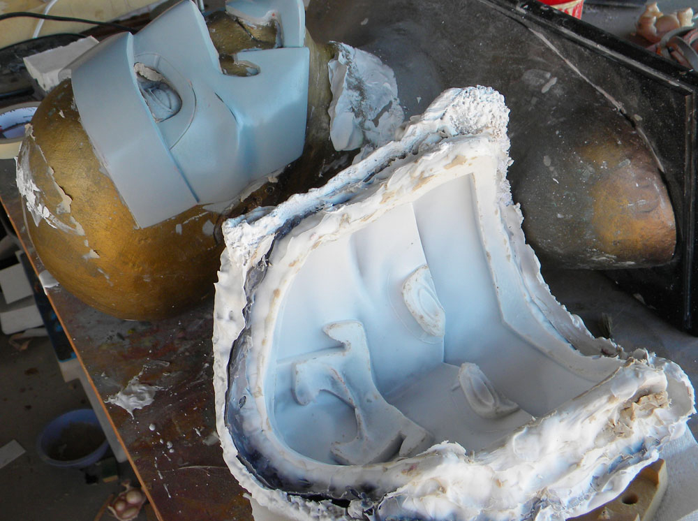 The cured mold pulled off the master.
