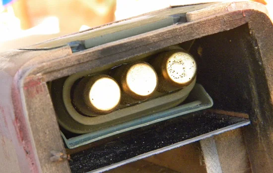 View of the seated battery when the door is closed.