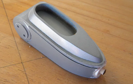 The completed base of the pistol grip.