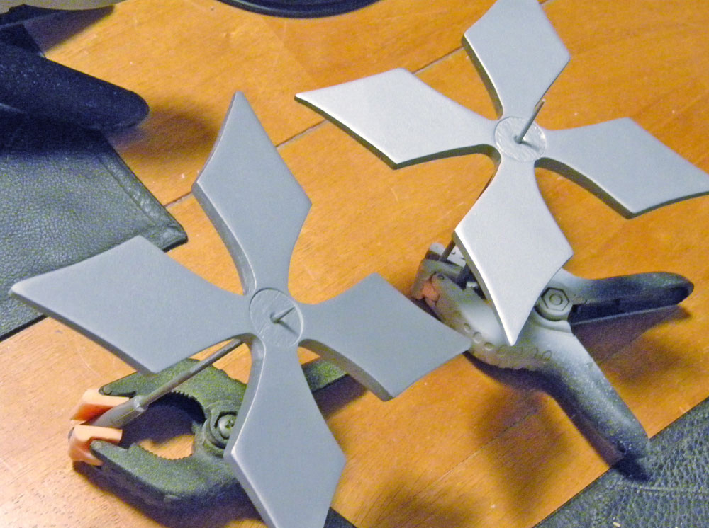 The stars were painted with light coats of Rustoleum hammered silver.