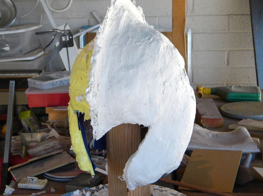  The next day, I applied a plaster mother mold in halves to the mold. 