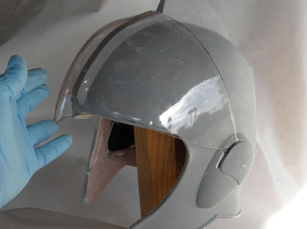 I rough cut one of the visors to check how it would fit.