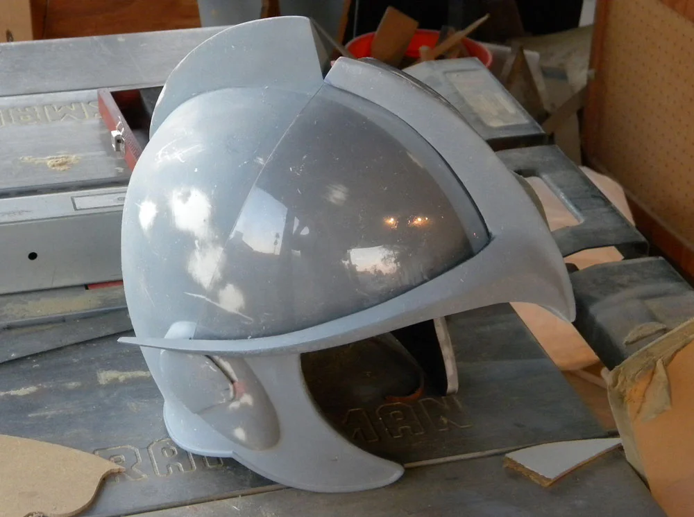 I drilled a hole inside the helmet for more magnets that would allow the visor to remain up. This is a test of that theory.