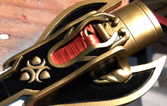  I gave Mekki’s scabbard its paint job and applied the 3D printed symbol at the base of the cover plate. 