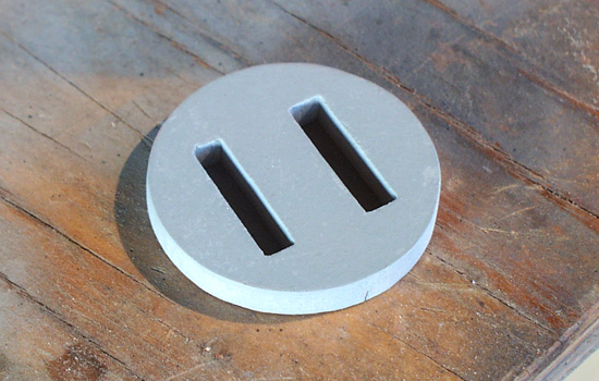 The plug socket for the back of his head was cut from 1/4” MDF.