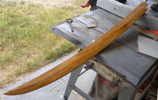  I sanded an edge on the blade then sealed the wood with shellac. 