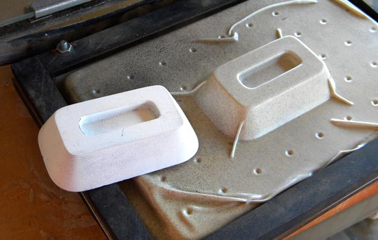 A plastic body shell vacuum formed from the MDF master. I have a lot of webbing but I can clean up the corners so it’s not worth remaking.