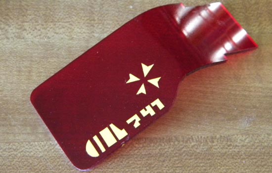 To make the readout, I cut vinyl symbols to match a screen capture.