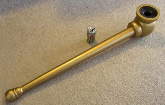  The final painted pipe. I used a brush to apply the paint so the paint has a brushed metal appearance. 