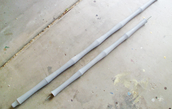 Two major sections of shaft glued together.