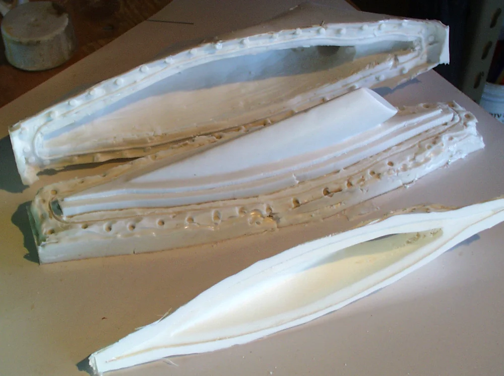 The final vent 2-part mold with a plastic resin copy.