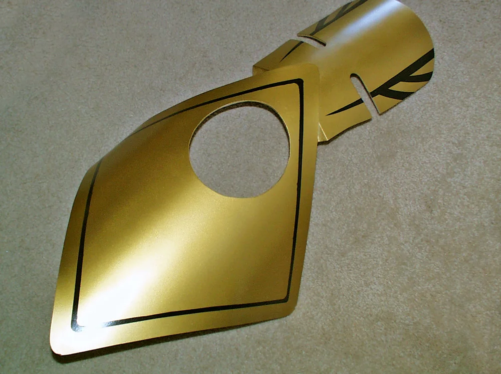 The painted blast shield.