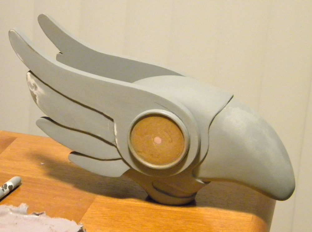  A test fit of all the bird head components. 