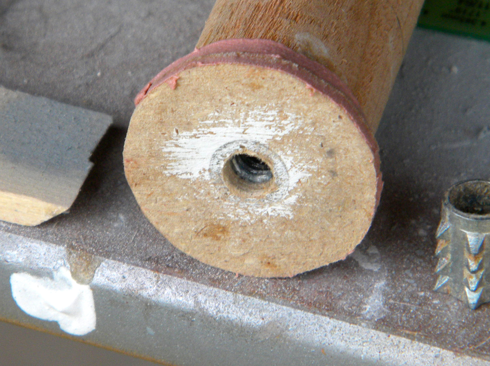 I added a threaded insert so the interchangeable heads could be attached with a threaded rod.
