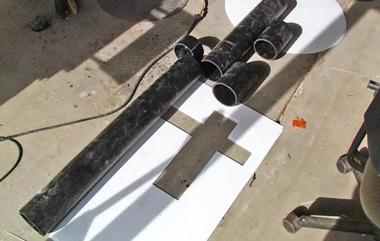 After scaling the plans, I selected a 4″ ABS pipe to use as the shaft. Since the prop will be large, I’ll be making it to disassemble for transportation.