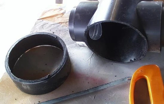 The collar is 6″ in diameter so I cut off a section of a 4-way ABS connector.