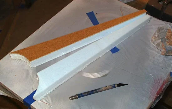 I split each piece in half in preparation to be glued.