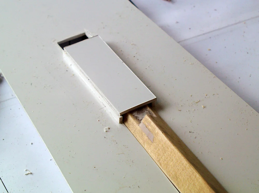 I then used styrene to lock a flattened area of the shaft into place. The shaft will be removable for shipping.