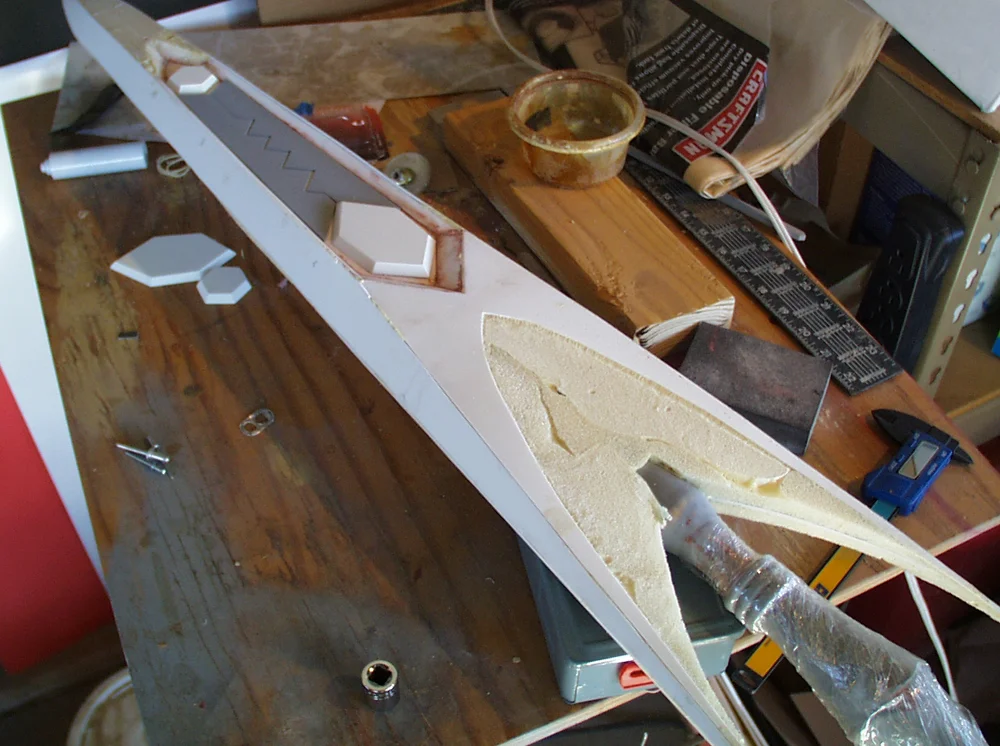 The cured foam can be carved to shape.