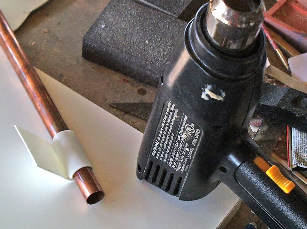 The handle trim was made by heating and wrapping thin styrene strips.