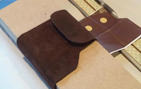 I found some nice thick leather to wrap around the scabbard.
