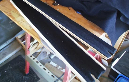 I glued black felt into the inside of the scabbard to protect the blade.