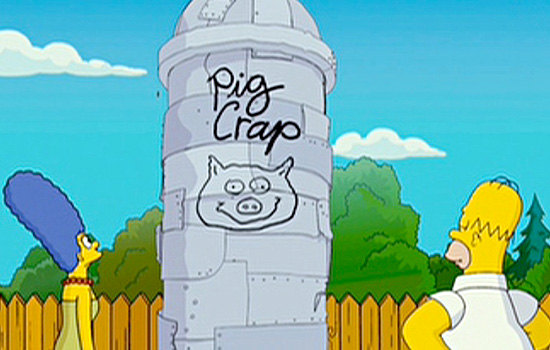 How could I resist building a model of Homer’s pig crap silo in the scale of the World of Springfield figures.