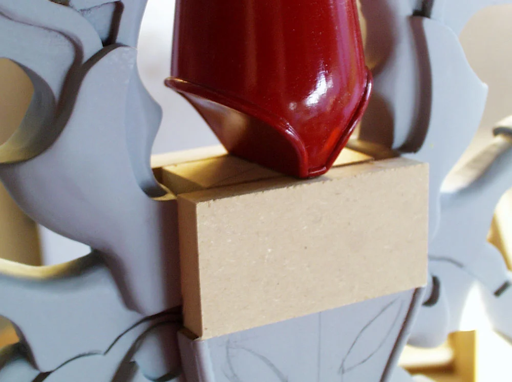 1/2″ MDF was used to make the base of the hilt center.